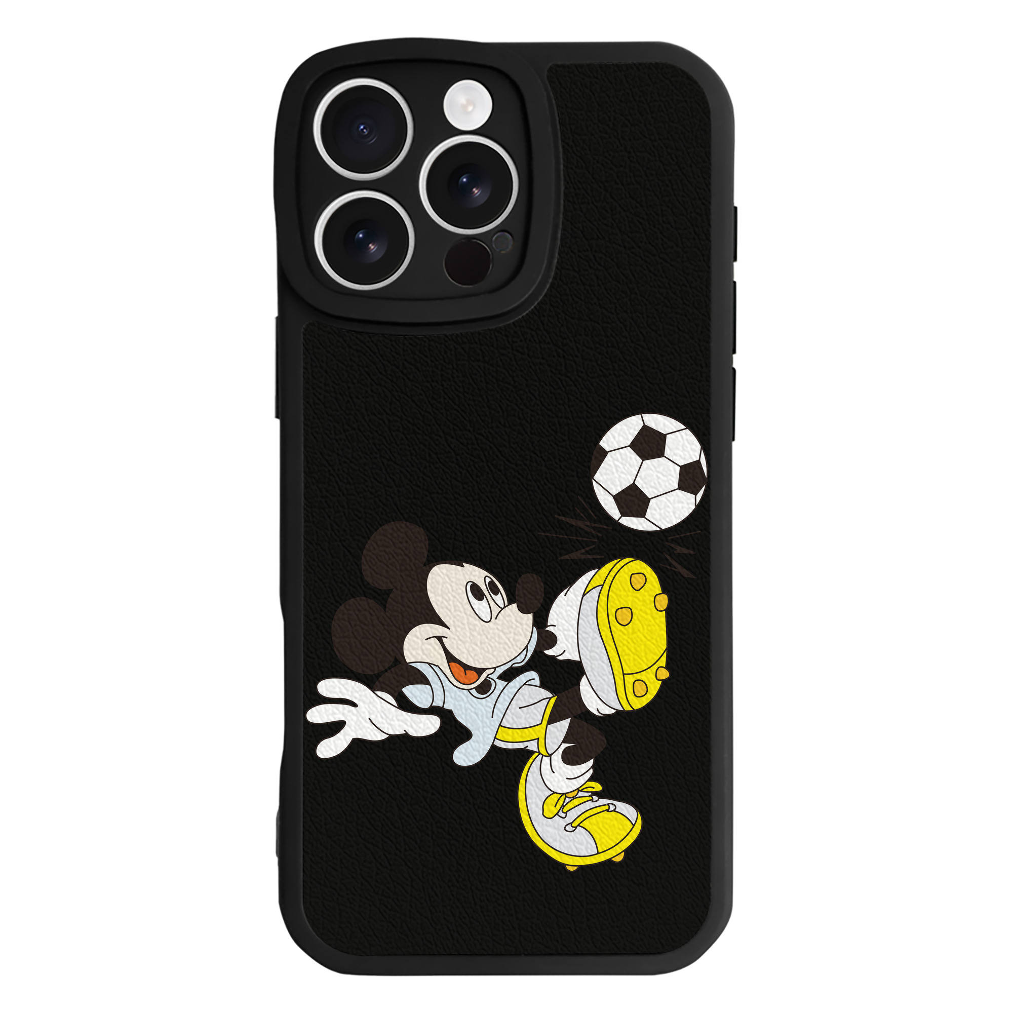 （画像用） ミッキーマウス Mickey Mouse 【iPhone 16シリーズ対応】シリコンスマホケース（レザー調） 材質：シリコン